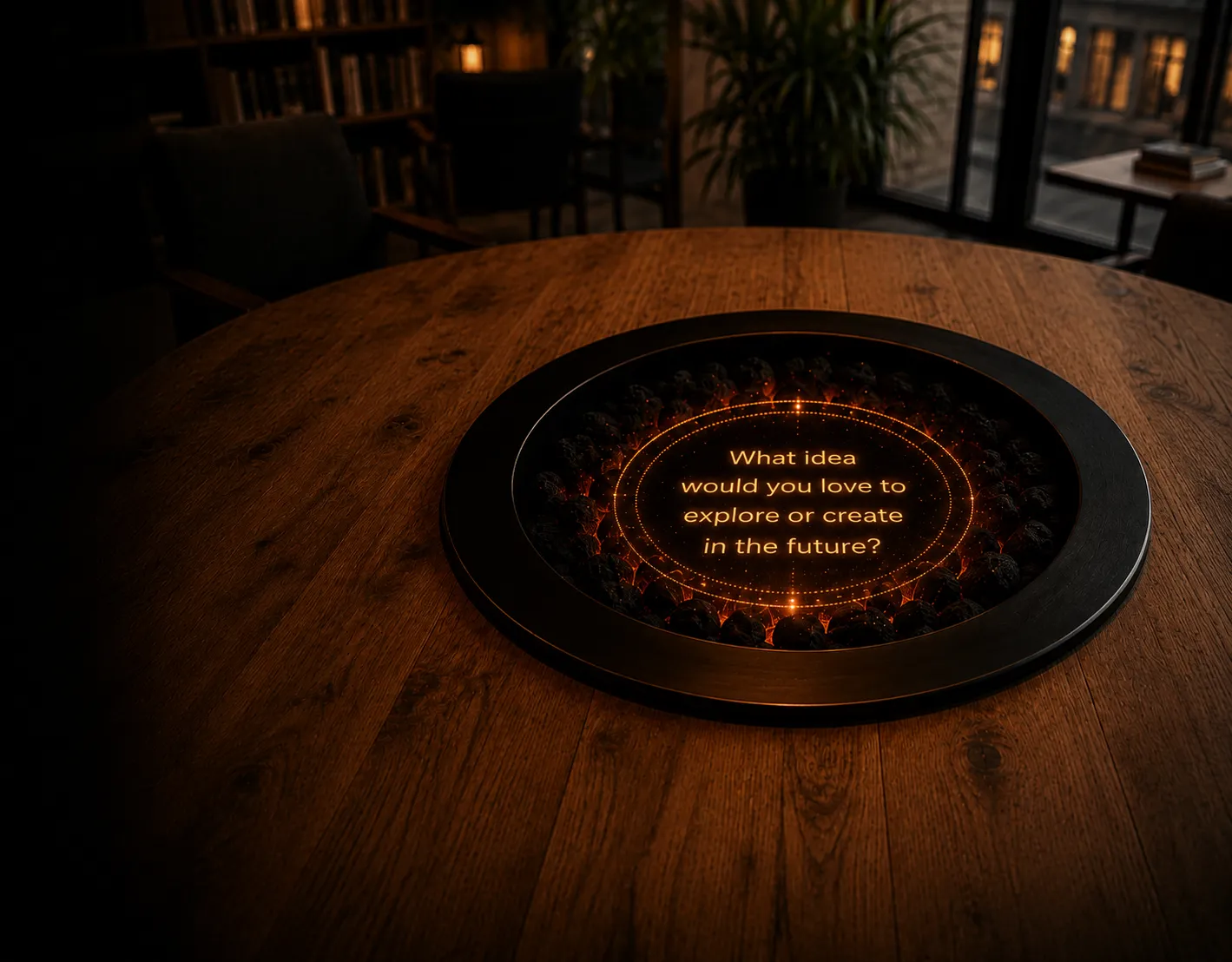 A place-specific conversation starter shown on the table in University.